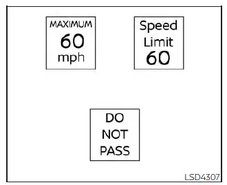 Nissan Kicks Traffic Sign Recognition supported road sign examples