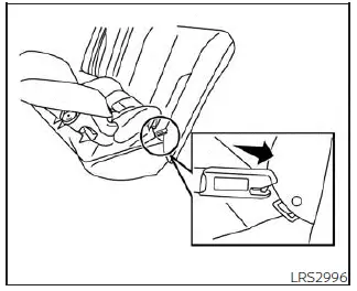 Nissan Kicks rear-facing child restraint rigid-mounted LATCH attachment installation step 2