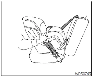 Nissan Kicks rear-facing child restraint installation security test step 6