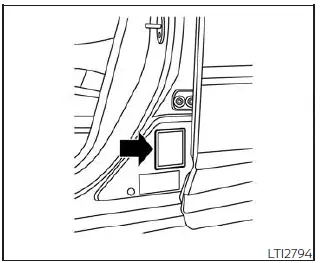 Nissan Kicks FMVSS and CMVSS certification label location