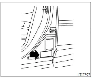 Nissan Kicks tire and loading information label location