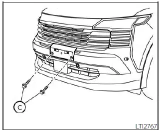 Nissan Kicks front license plate bracket screw installation