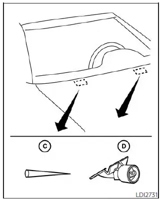 Nissan Kicks windshield washer nozzle cleaning location