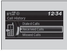 To make a call using the call history