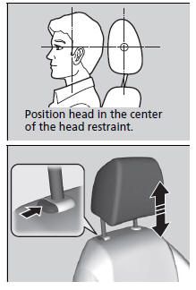 Adjusting the Front Head Restraints